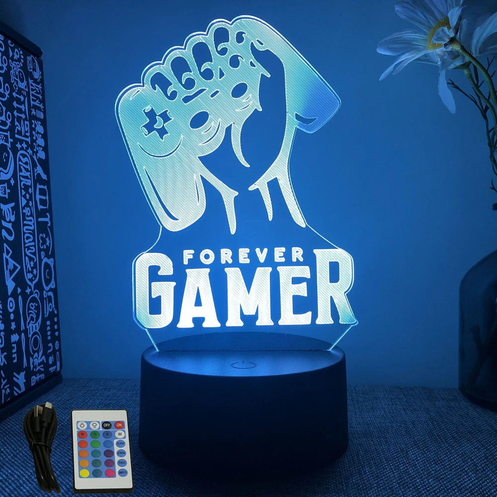 NEON GAMER 3D LED Lamp – RGB Night Light for Gaming Setup & Bedroom Decor - Image 35