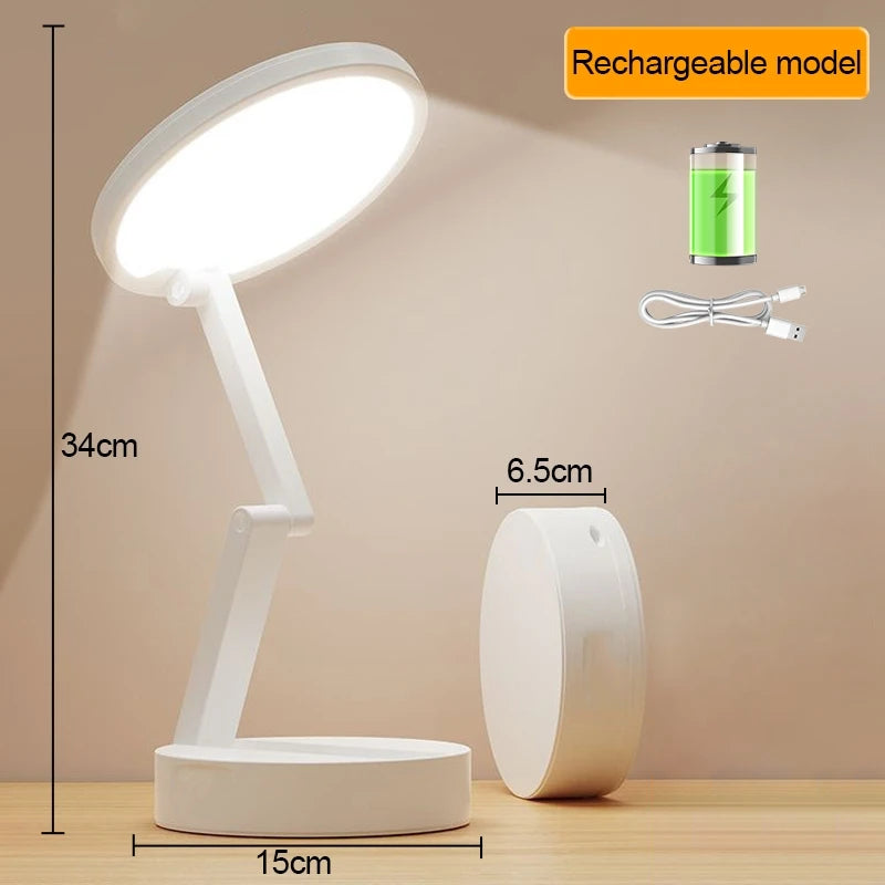 Portable Foldable LED Desk Lamp With Clock – USB Rechargeable Energy-Saving Reading Light - Image 8