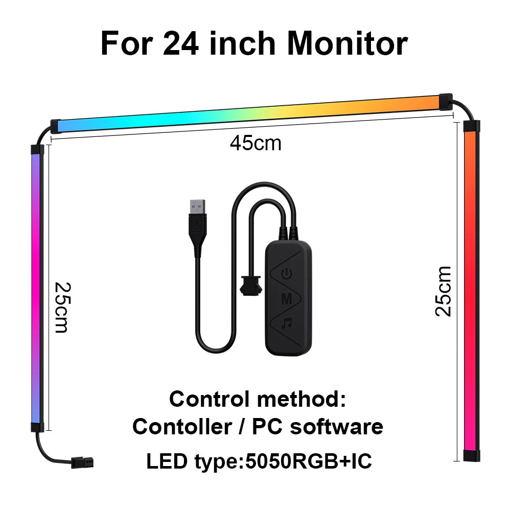 Gaming Monitor Light Strip – RGB Color Sync Backlight with Smart Control for PC & Display Atmosphere - Image 11