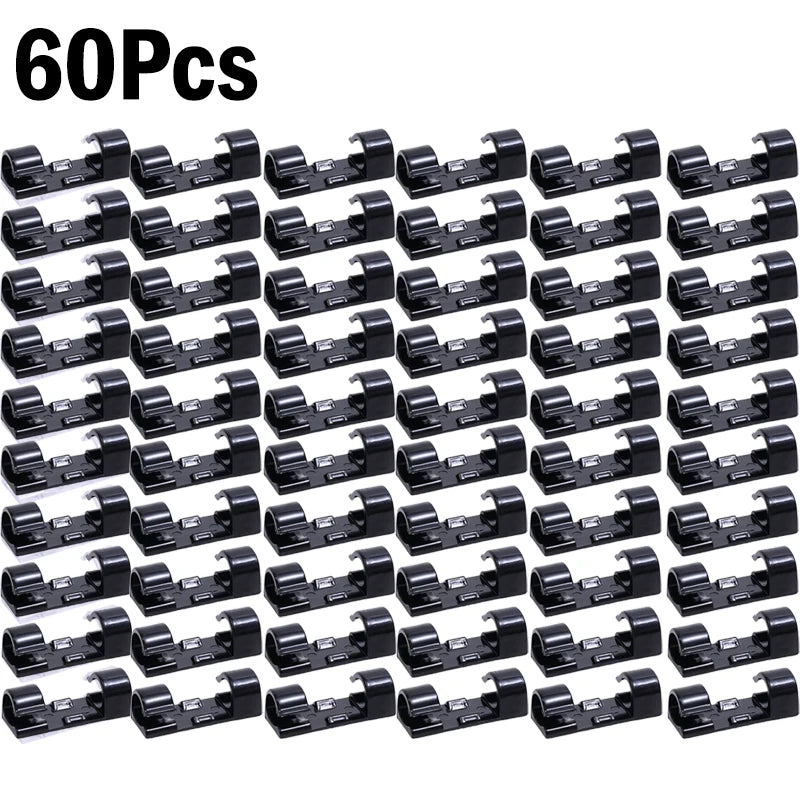 1β60Pcs Self-Adhesive Cable Clips Organizer - Image 14