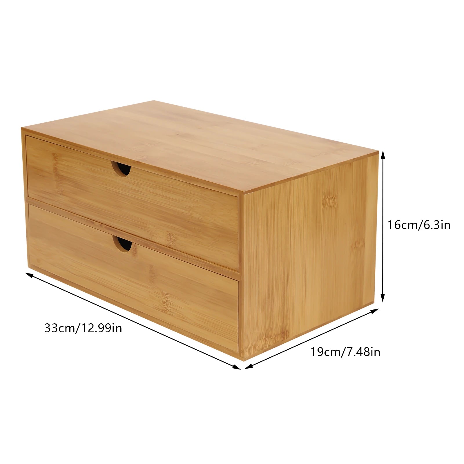 2/4-Drawer Mini Bamboo Desk Organizer – Tabletop Storage Box for Office, Home, Toiletries & Supplies - Image 5