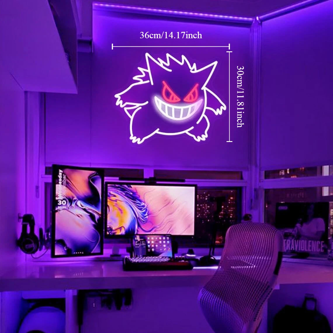 Gengar Cartoon LED Neon Sign - Image 2