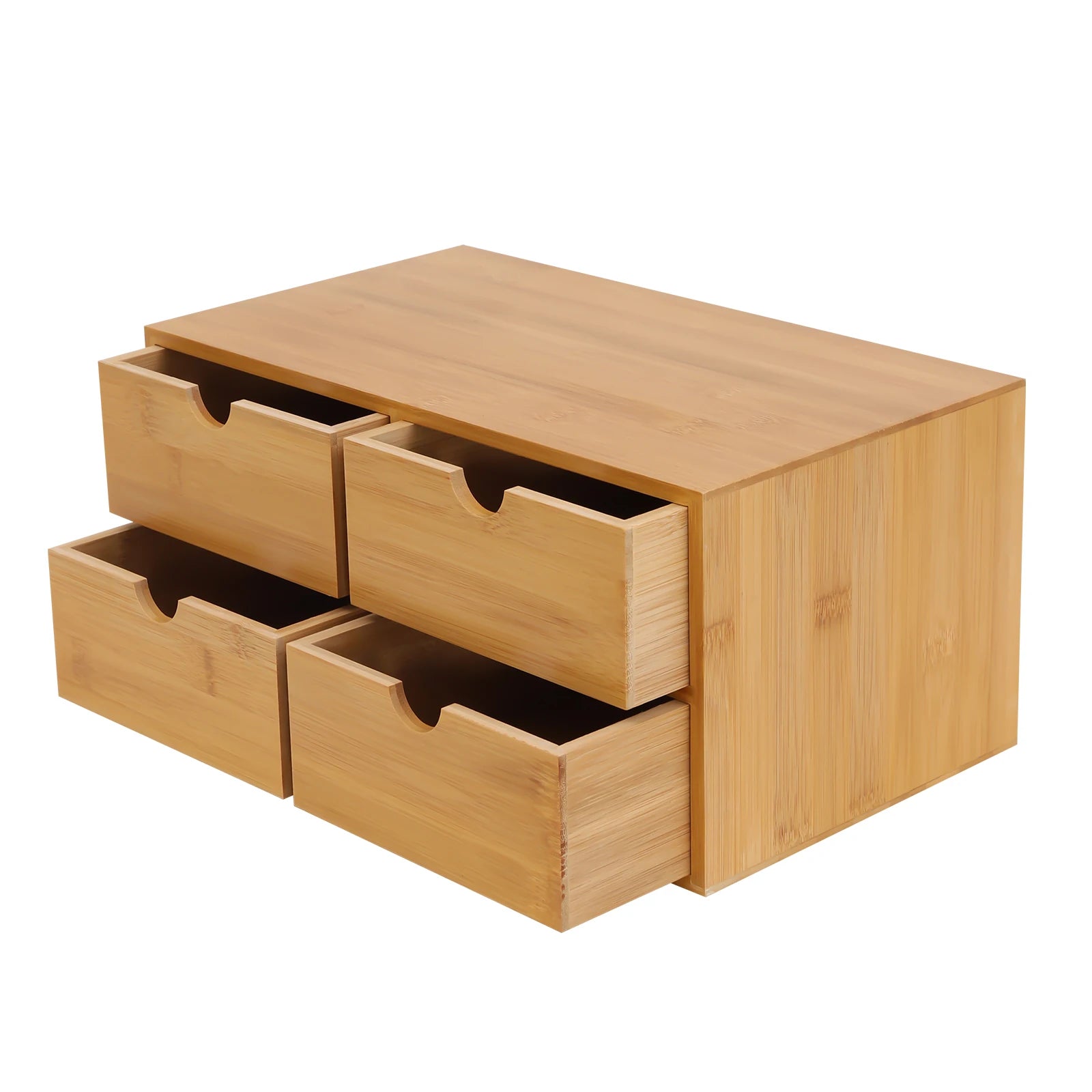 4-Drawer Mini Bamboo Desk Organizer – Tabletop Storage Box for Office, Home, Toiletries & Supplies - Image 7