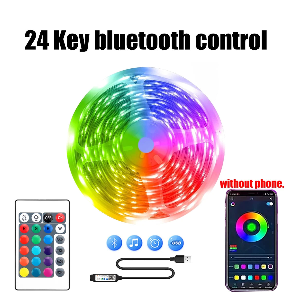 5M/10M/15M/20M RGBIC LED Strip Lights – USB 5V with APP Control & Music Sync for TV, PC & Gaming Backlight - Image 8