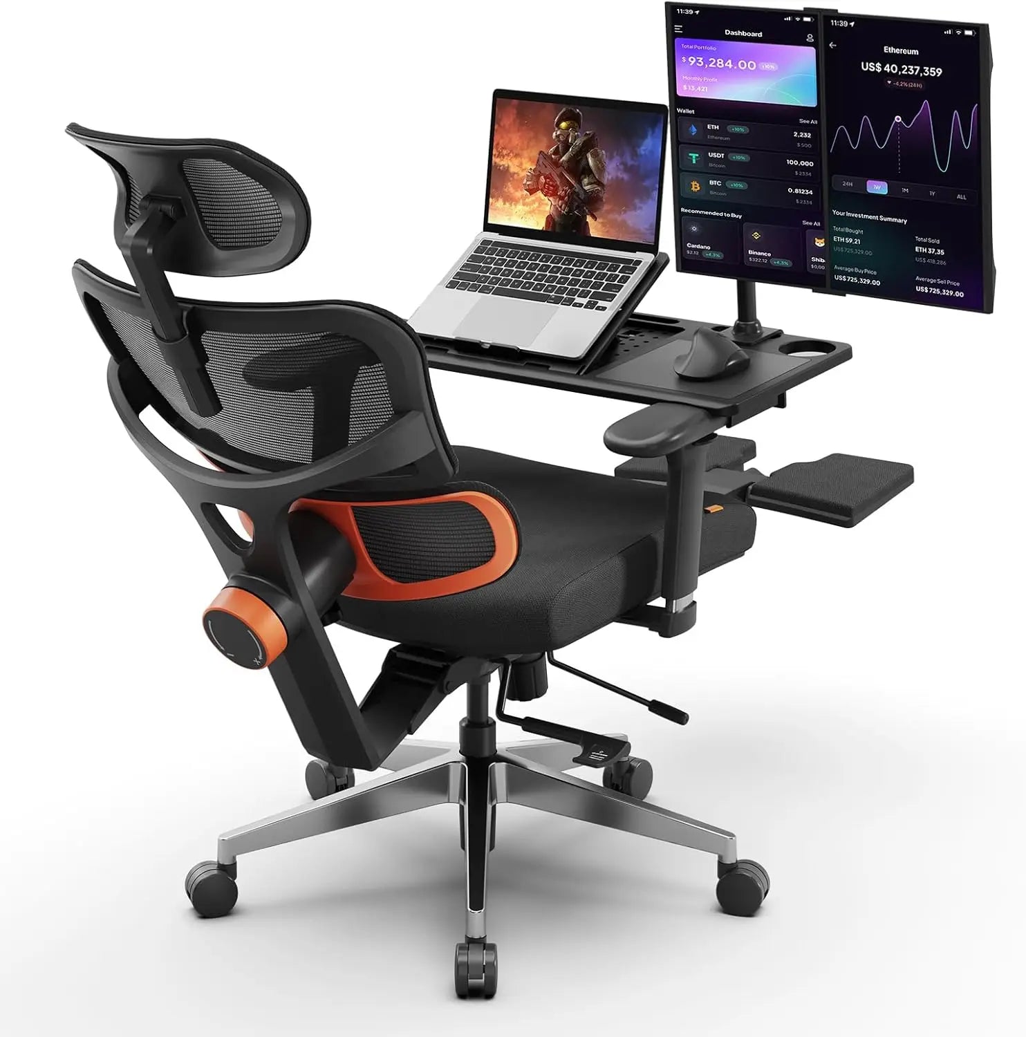 Ergonomic Office Chair – Auto-Following Lumbar Support with 4D Armrests & Adjustable Seat Depth - Image 7