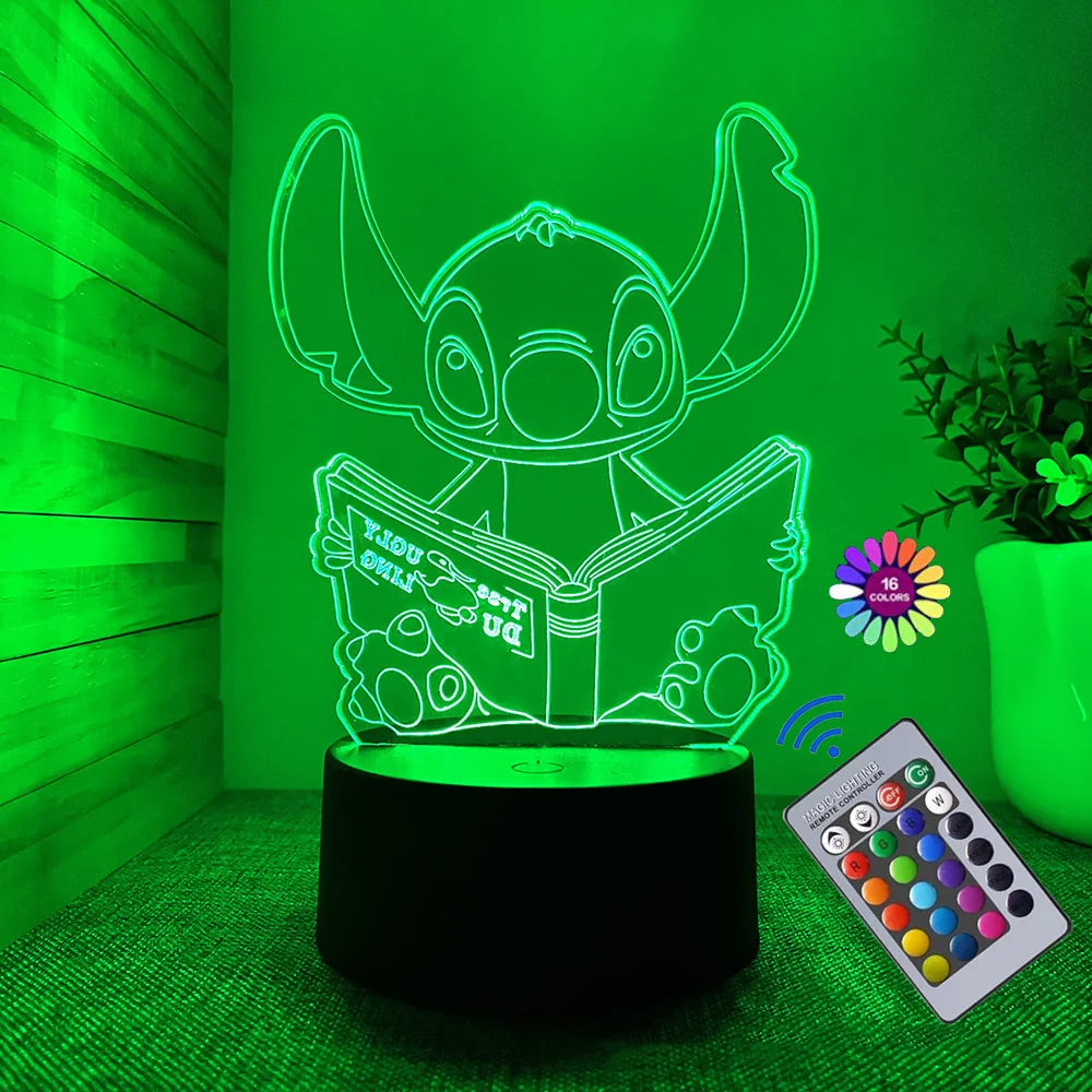 3D Illusion Stitch Night Light – Remote Control & Smart Touch LED Lamp - Image 5