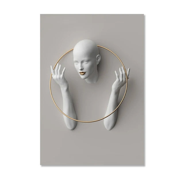Nordic Figure Statue Art – Abstract Women Portrait Canvas Prints for Modern Wall Decor - Image 12