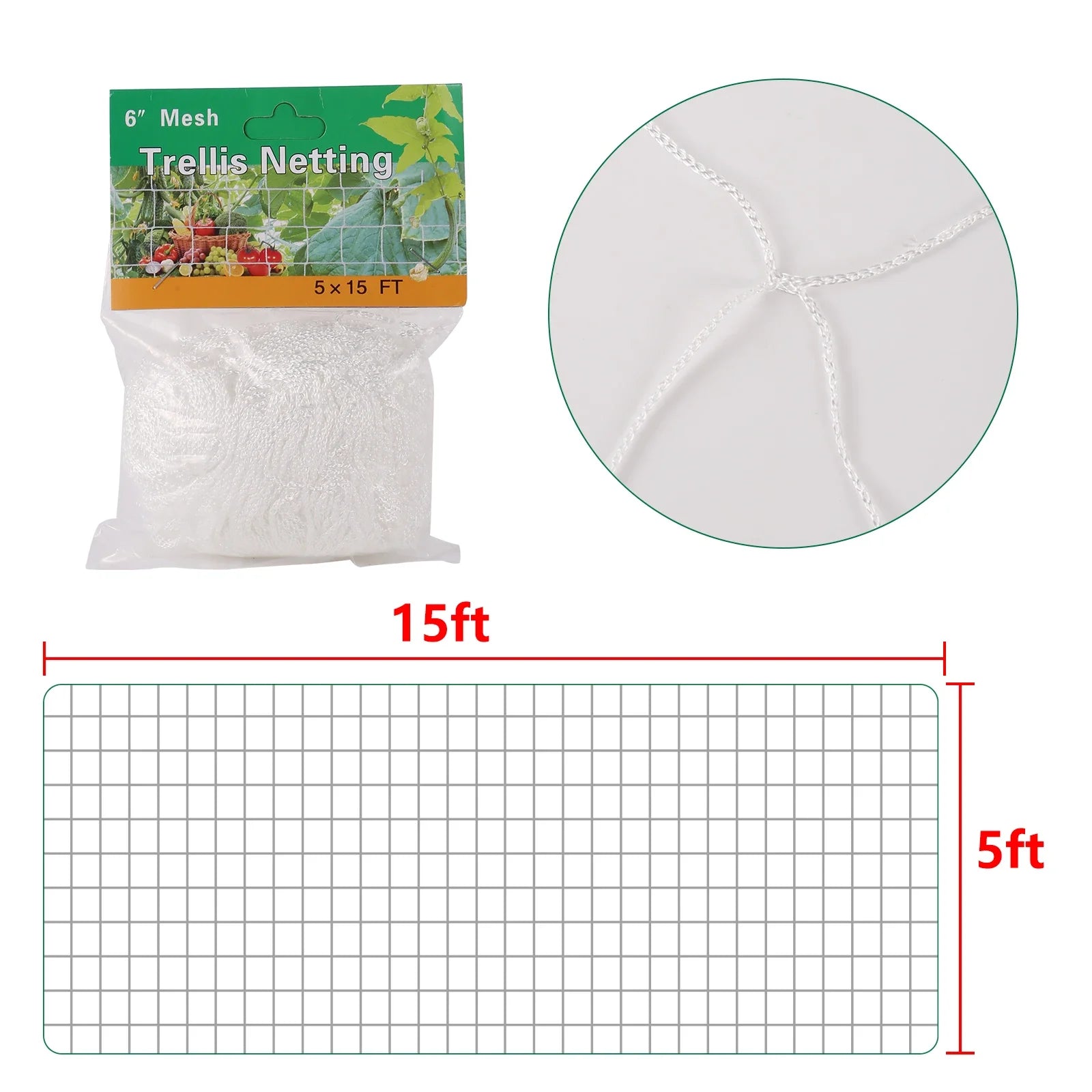 Heavy-Duty White Plant Trellis Netting – Multi-Use Polyester Support for Climbing Vines & Hydroponic Gardening - Image 11