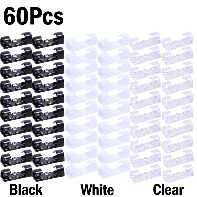 1β60Pcs Self-Adhesive Cable Clips Organizer - Image 18