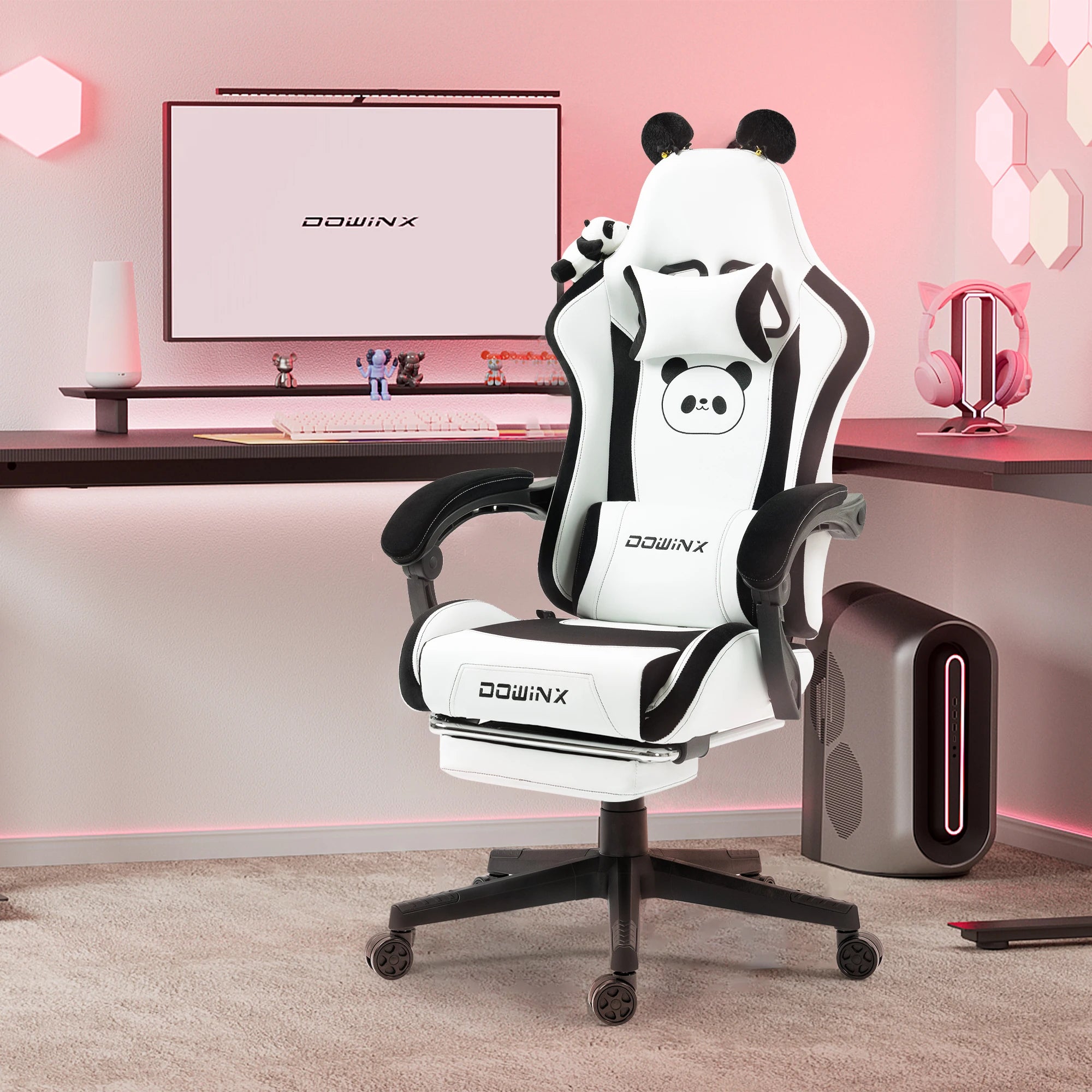 Dowinx Gaming Chair – Cute Cat Ears Design with Massage Lumbar Support - Image 8