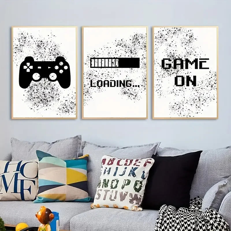 Gaming Graffiti Gamepad & Earphone Wall Art Canvas Posters - Image 6