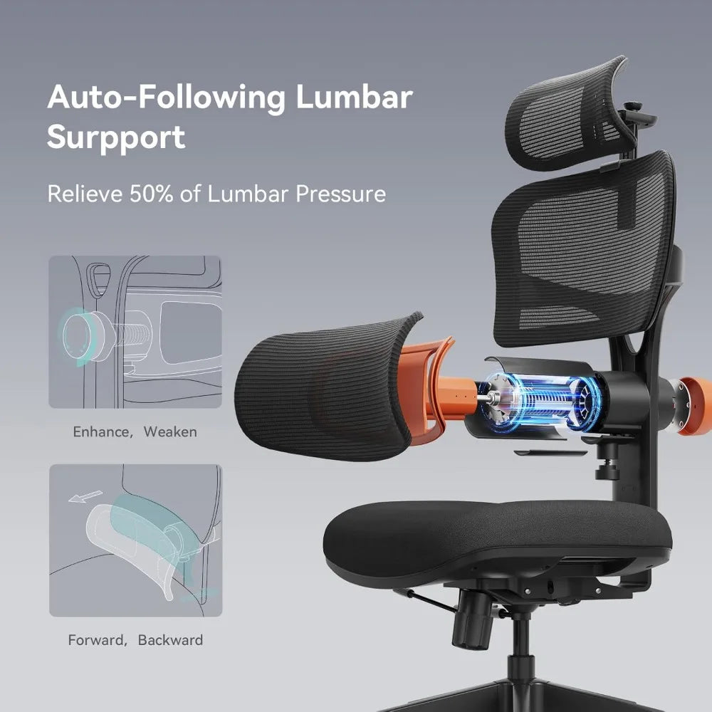 Ergonomic Office Chair – Auto-Following Lumbar Support with 4D Armrests & Adjustable Seat Depth - Image 5