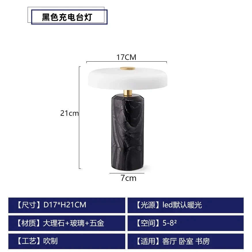 Modern Designer Charging Table Lamp – Touch Marble Atmosphere Light for Home & Office - Image 9