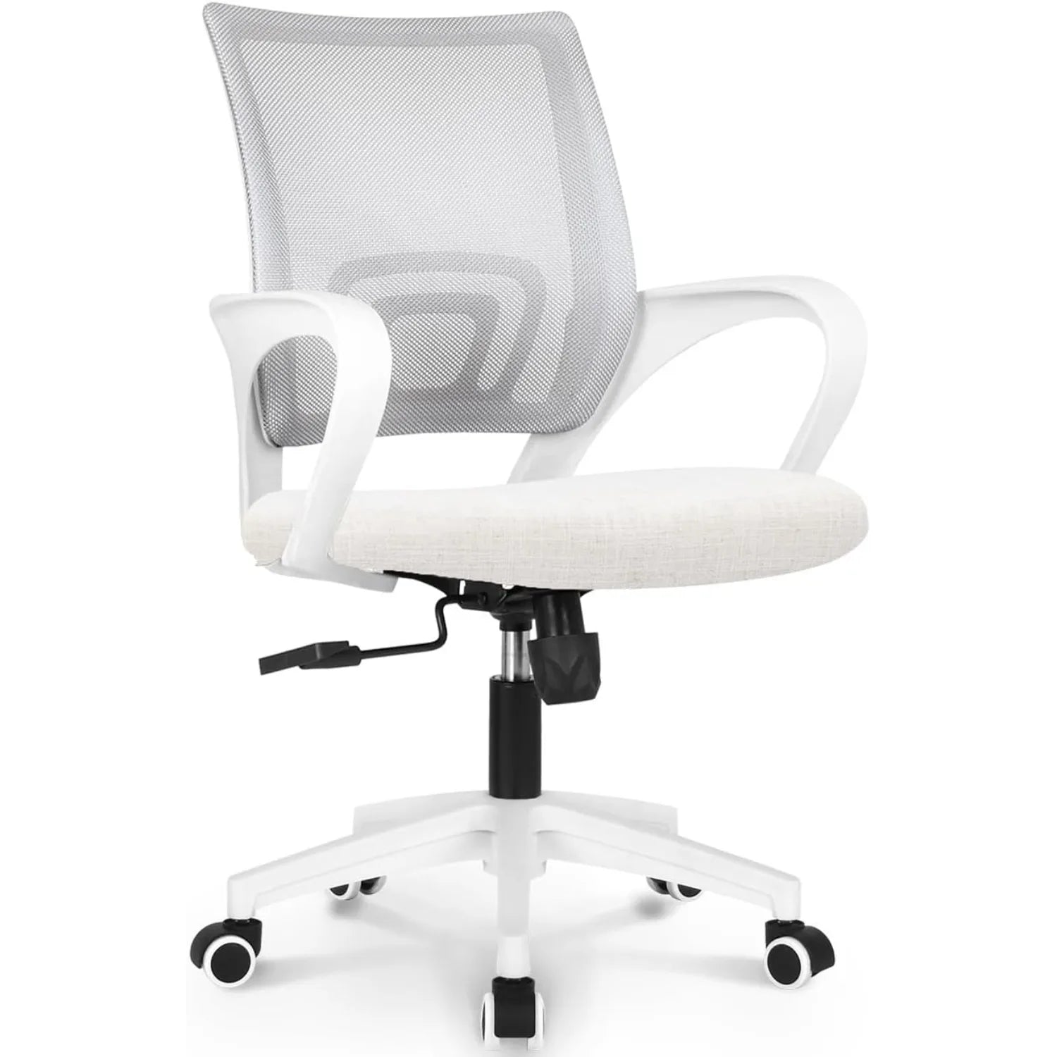 Office Chair – Ergonomic Mid Back Computer Desk Chair with Lumbar Support (Ivory)