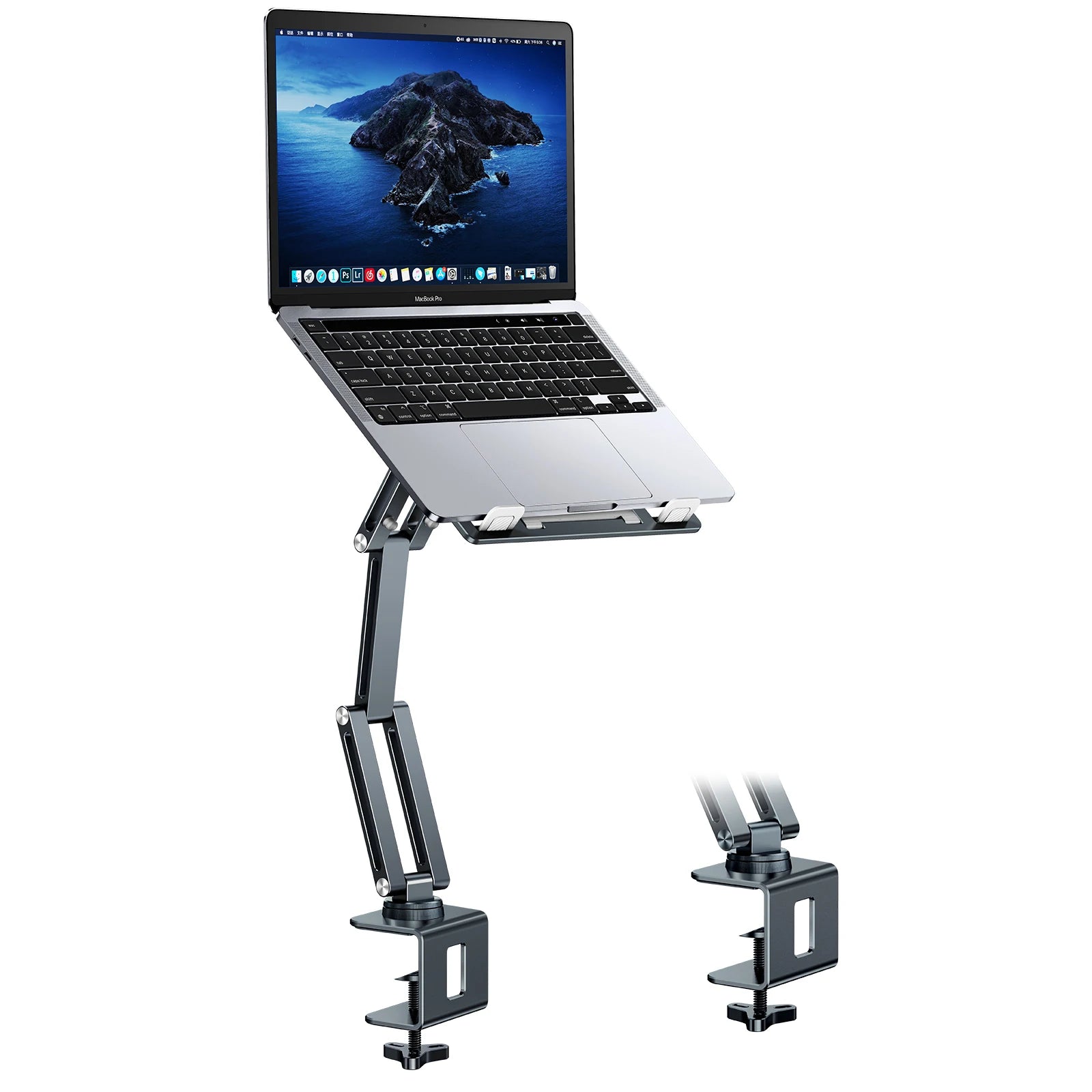 Oatsbasf 360° Rotatable Laptop Stand – Clamp-On Adjustable Tablet & Book Holder for Desktop, Bed, or Sofa Use - Image 8