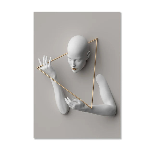 Nordic Figure Statue Art – Abstract Women Portrait Canvas Prints for Modern Wall Decor - Image 9