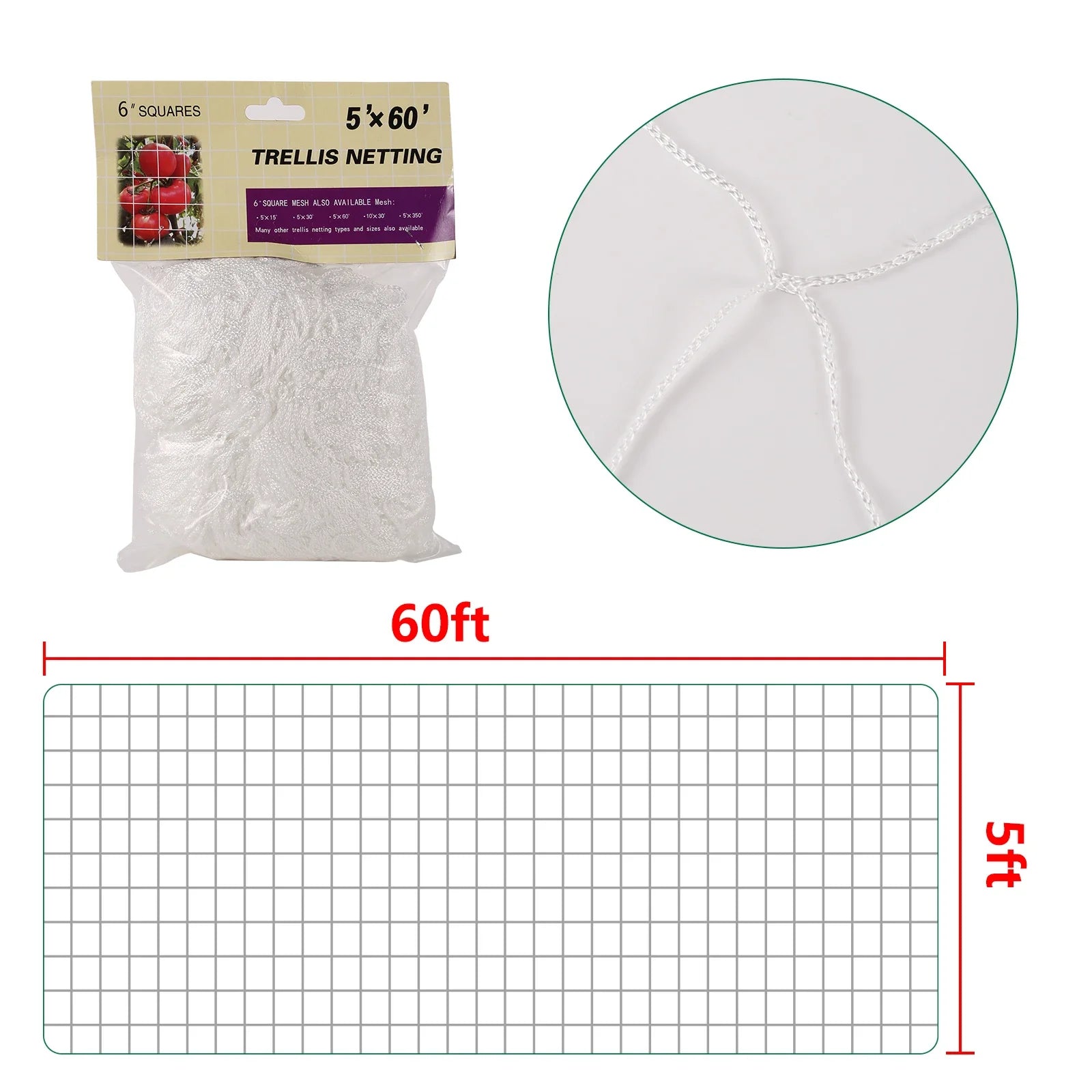 Heavy-Duty White Plant Trellis Netting – Multi-Use Polyester Support for Climbing Vines & Hydroponic Gardening - Image 8