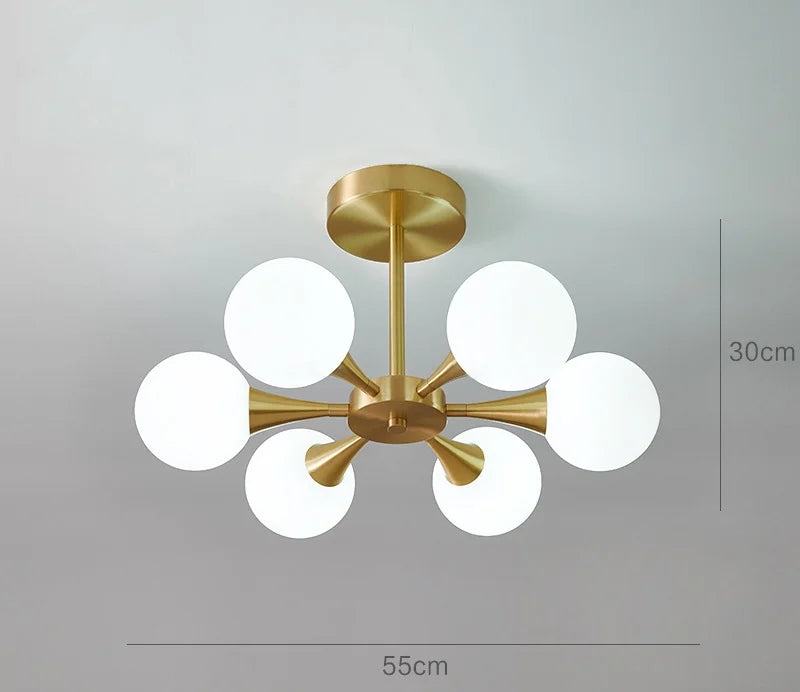 Nordic LED Sputnik Chandelier – Glass Pendant Light for Bedroom, Study & Kitchen Island - Image 11