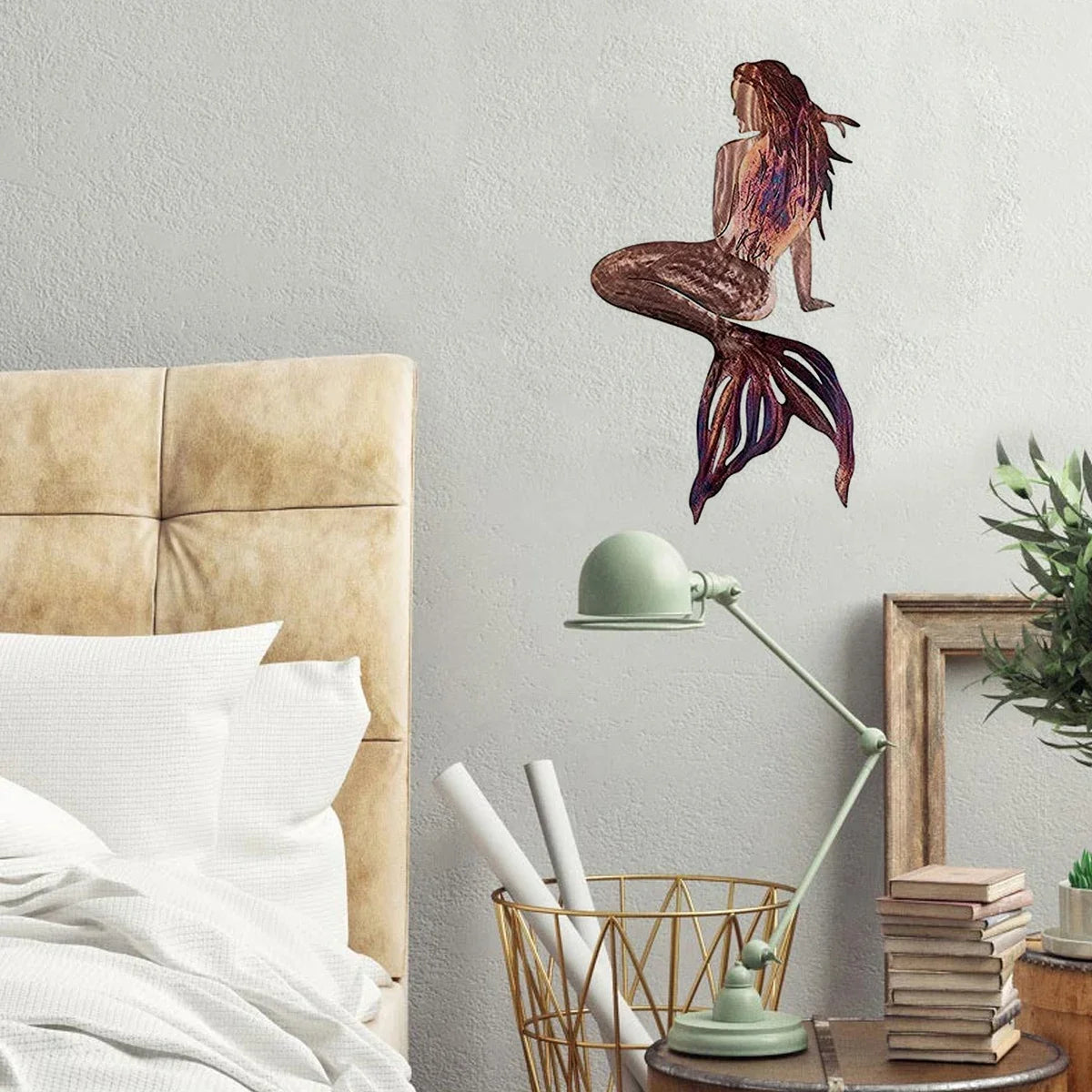 3D Mermaid Metal Art Wall Decor – Handmade Wrought Iron Hanging Sculpture for Home & Garden - Image 6