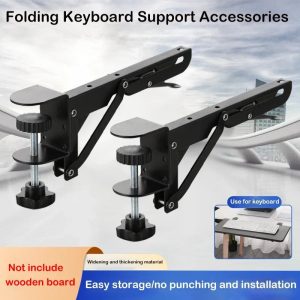 2Pcs/set Foldable Desktop Bracket β Heavy-Duty, Punch-Free Extension Plate Rack & Keyboard Stand for Space-Saving Organization
