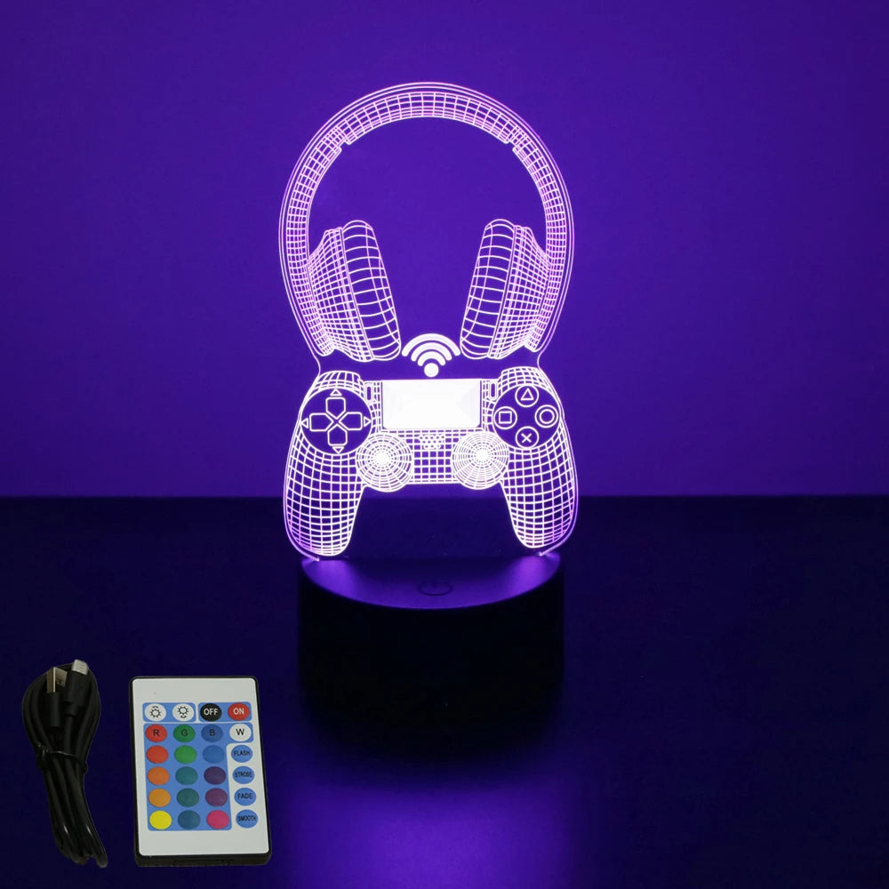 NEON GAMER 3D LED Lamp – RGB Night Light for Gaming Setup & Bedroom Decor - Image 34