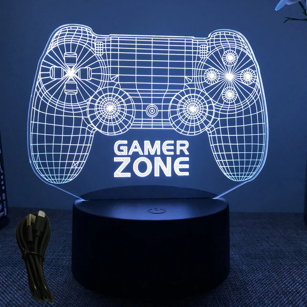 NEON GAMER 3D LED Lamp – RGB Night Light for Gaming Setup & Bedroom Decor - Image 9
