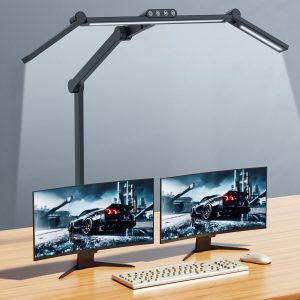 LED Desk Lamp with Clamp – 24W Ultra Bright Architect Lamp with Auto Dimming & Atmosphere Lighting