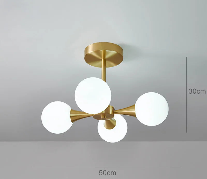 Nordic LED Sputnik Chandelier – Glass Pendant Light for Bedroom, Study & Kitchen Island - Image 9