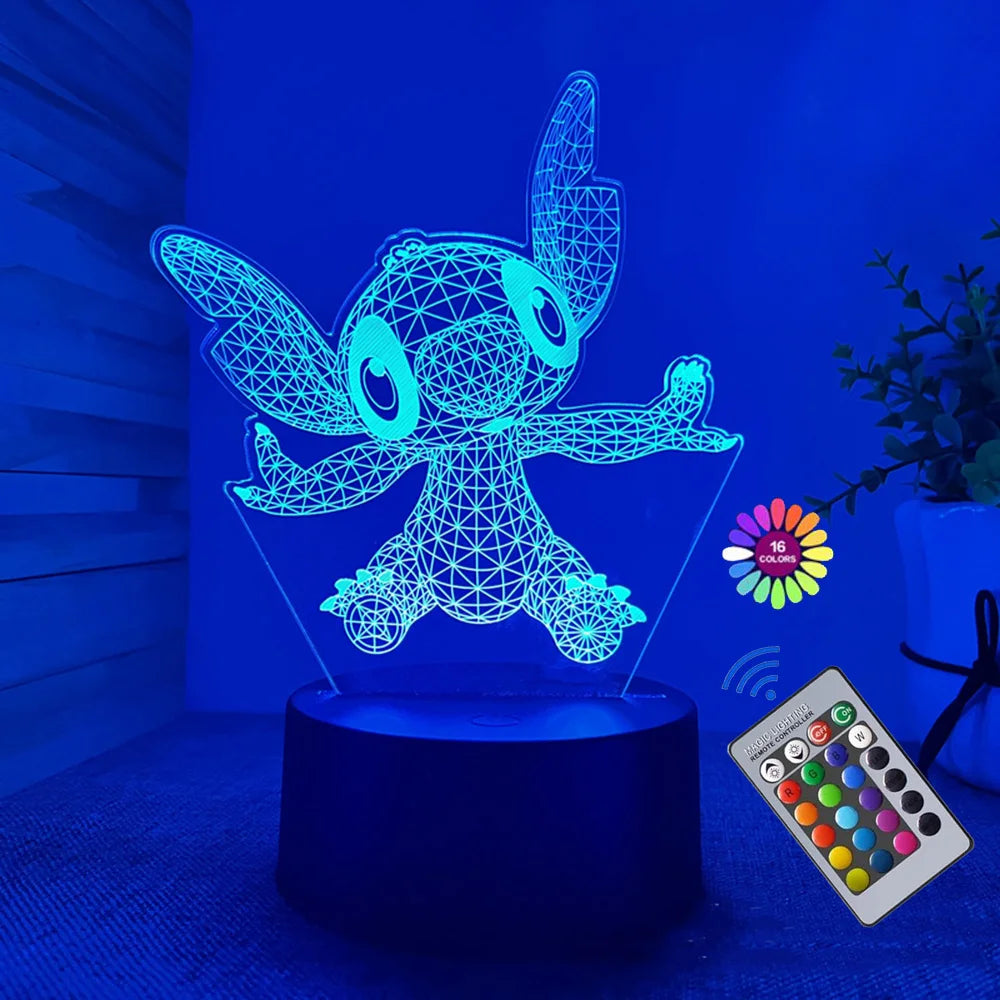 3D Illusion Stitch Night Light – Remote Control & Smart Touch LED Lamp - Image 10