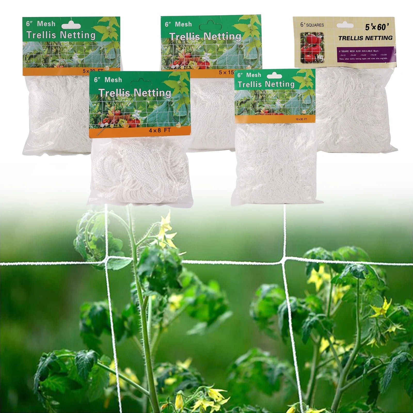 Heavy-Duty White Plant Trellis Netting – Multi-Use Polyester Support for Climbing Vines & Hydroponic Gardening - Image 2
