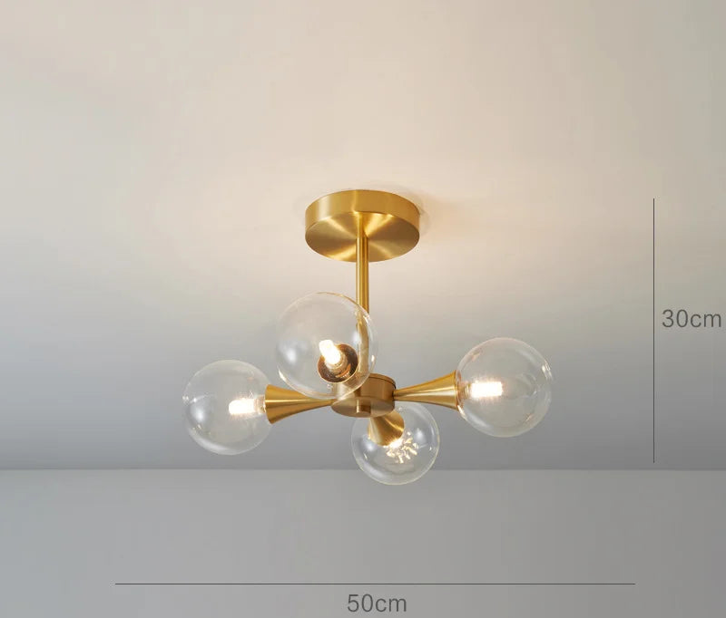 Nordic LED Sputnik Chandelier – Glass Pendant Light for Bedroom, Study & Kitchen Island - Image 12