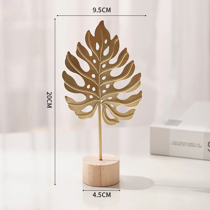 Golden Ginkgo Leaf Feather Metal Model - Image 11
