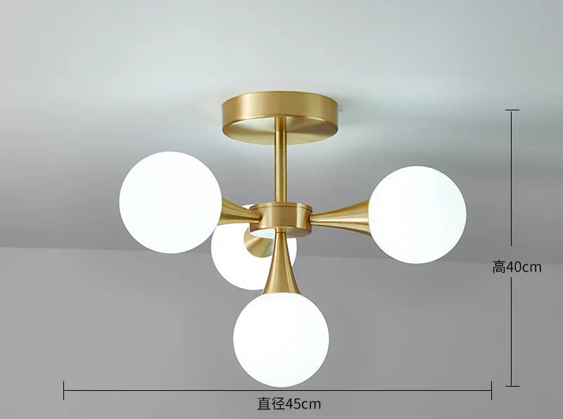 Nordic LED Sputnik Chandelier – Glass Pendant Light for Bedroom, Study & Kitchen Island - Image 10