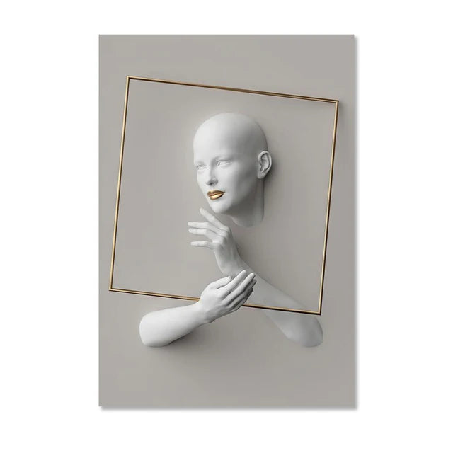 Nordic Figure Statue Art – Abstract Women Portrait Canvas Prints for Modern Wall Decor - Image 11