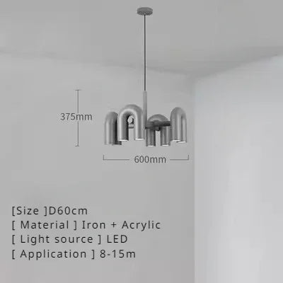 Nordic Macaron U-Shaped LED Chandelier – Creative Pendant Light for Living Room, Kitchen, Office & Loft Spaces - Image 16