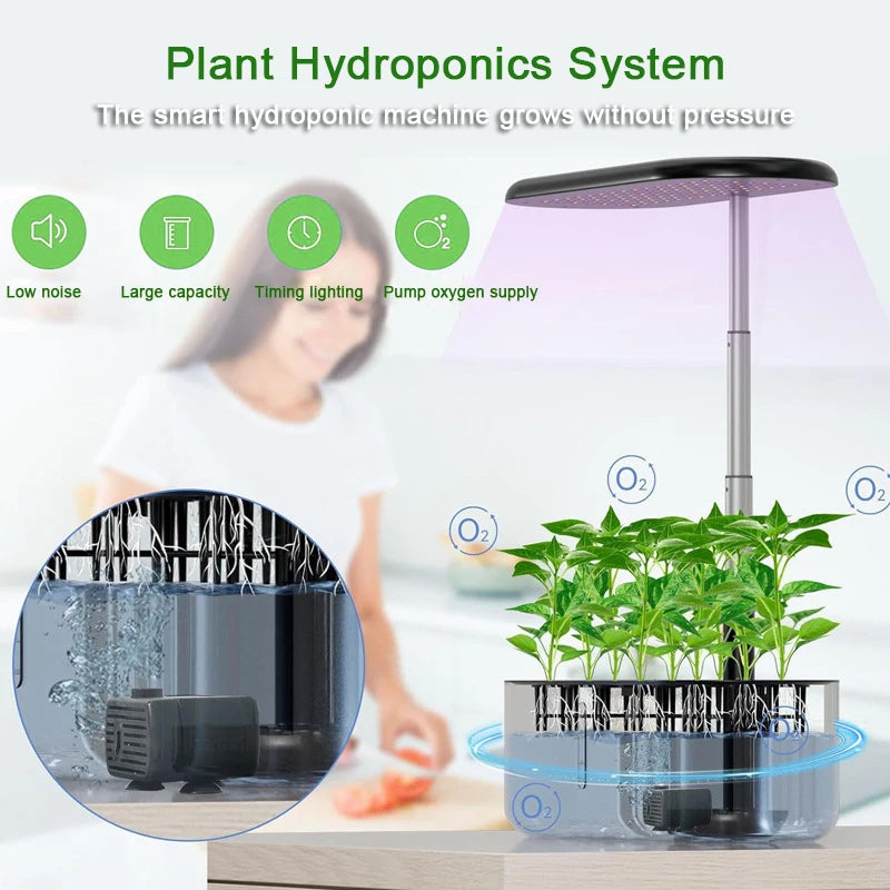 Intelligent Hydroponic Growing System – Indoor Smart Planter with LED Grow Light & Automatic Timer - Image 2