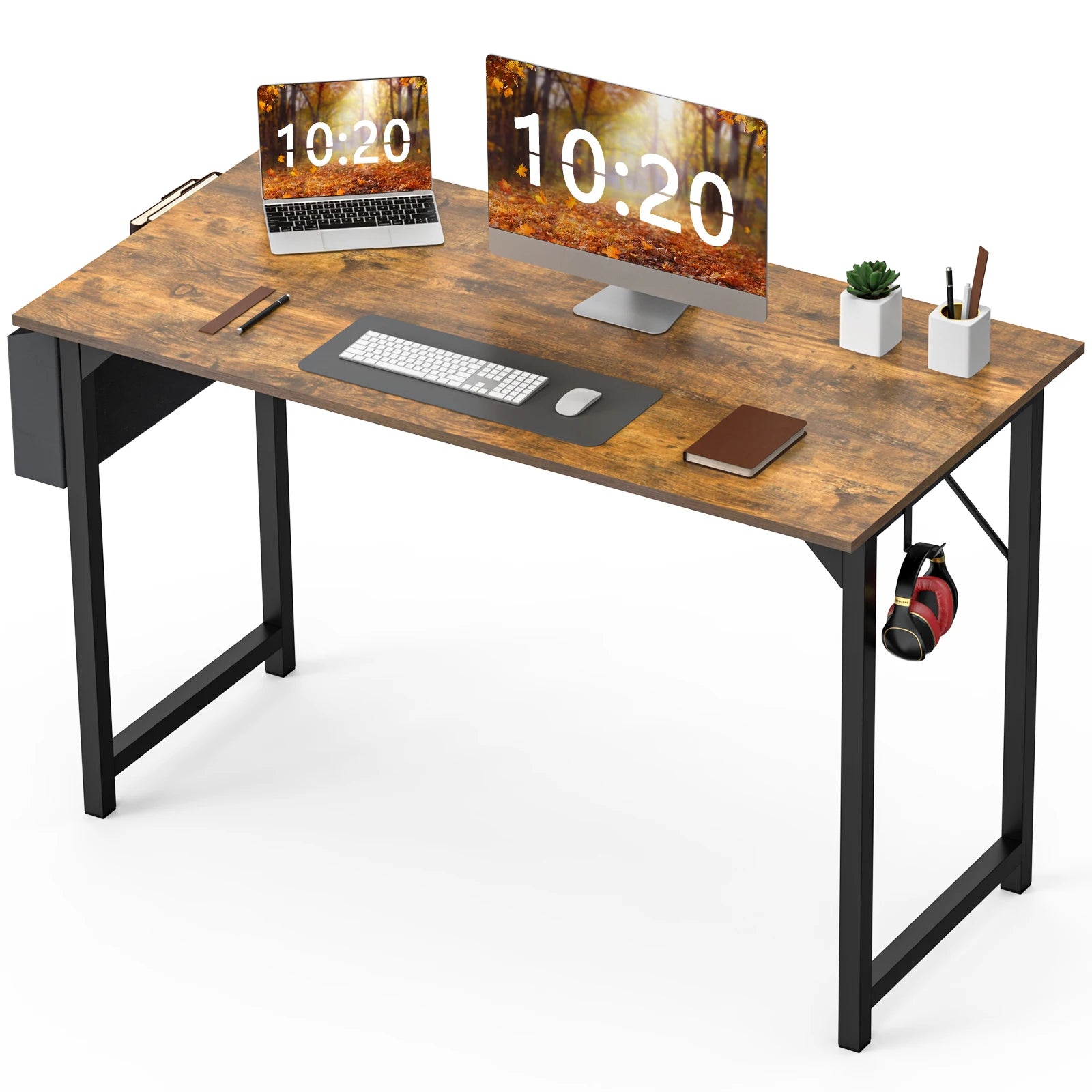 JHK Computer Desk – Modern Simple Writing, Study & Gaming Table with Side Bag & Headphone Hook - Image 3