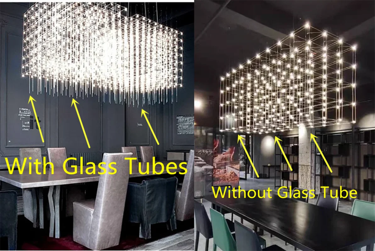 Modern Luxury Cube Chandelier – Large LED Pendant Light for Living Room, Dining & Office Spaces - Image 4