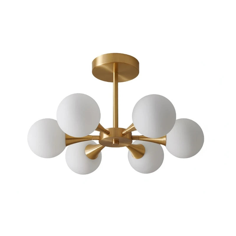 Nordic LED Sputnik Chandelier – Glass Pendant Light for Bedroom, Study & Kitchen Island - Image 6