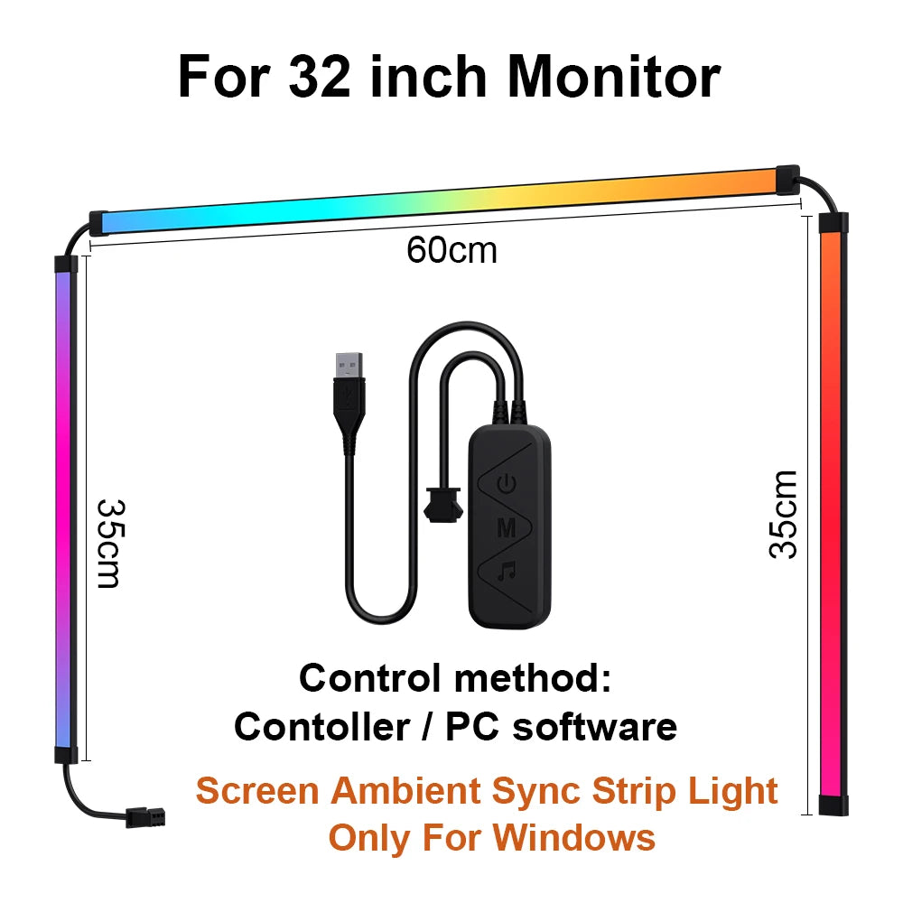 Gaming Monitor Light Strip – RGB Color Sync Backlight with Smart Ambient Control for TV & PC Setup - Image 8