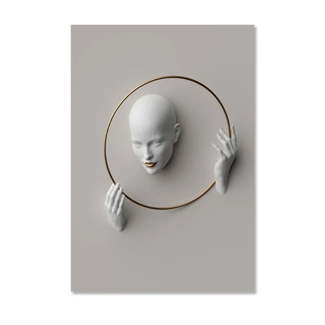 Nordic Figure Statue Art – Abstract Women Portrait Canvas Prints for Modern Wall Decor - Image 13