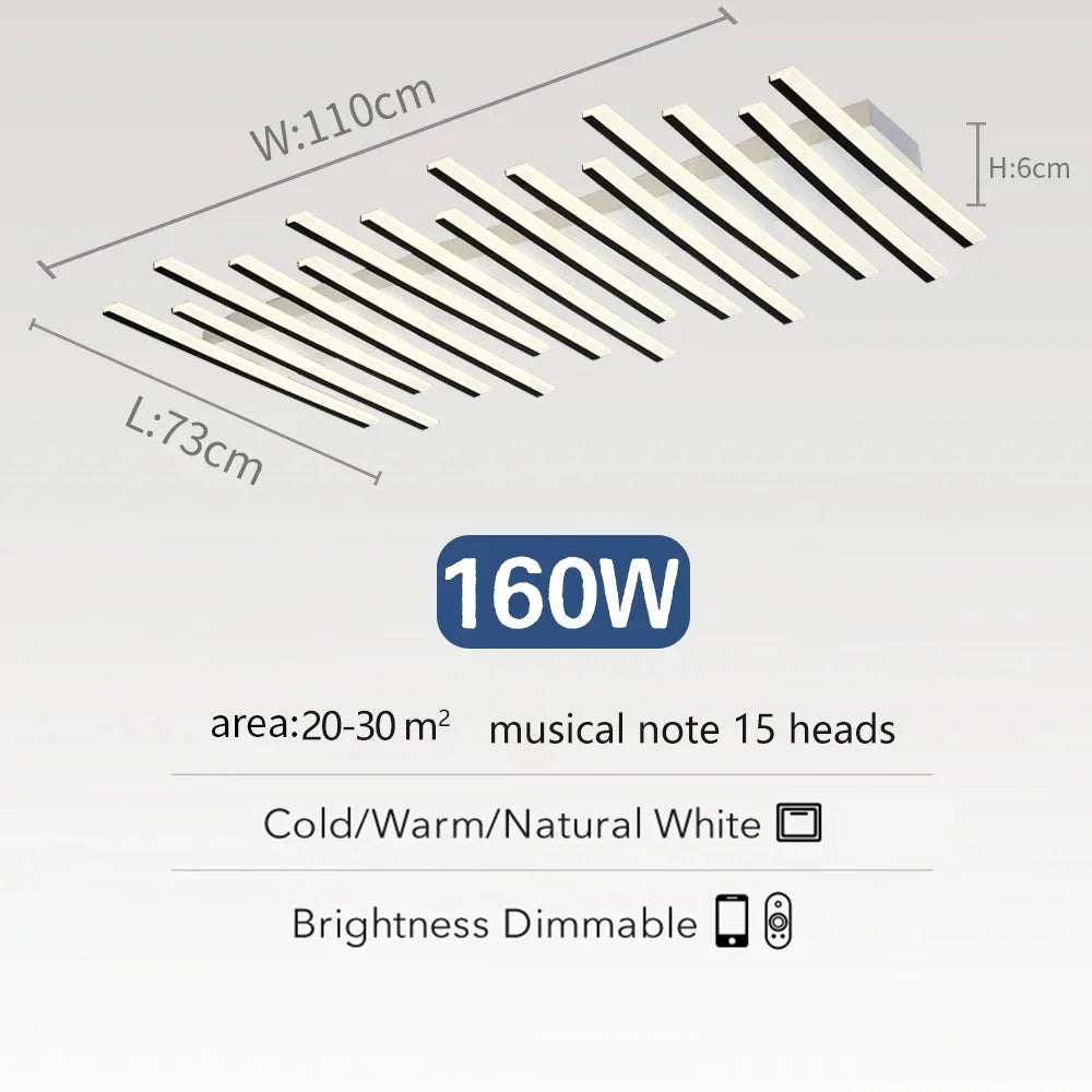 Nordic Art Line LED Ceiling Lamp – Fishbone Acrylic Chandelier for Living Room & Restaurant Decor - Image 10