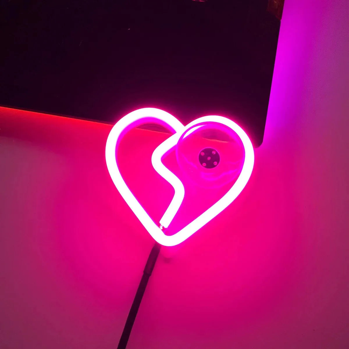 Car Interior Decorative Ambient Light – Heart-Shaped Neon LED Atmosphere Lamp for Windows - Image 15