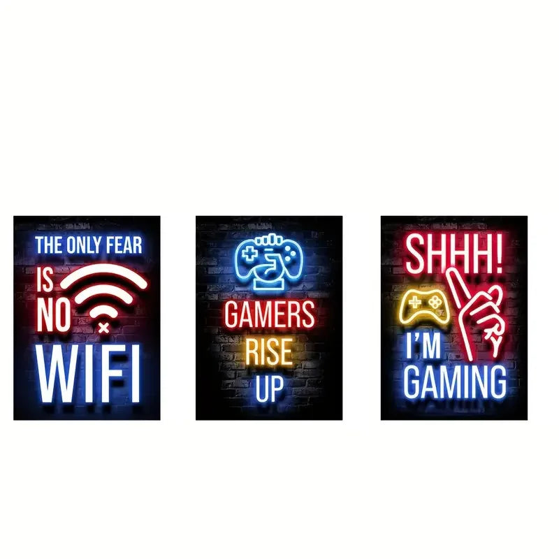 Gaming Graffiti Gamepad & Earphone Wall Art Canvas Posters - Image 8