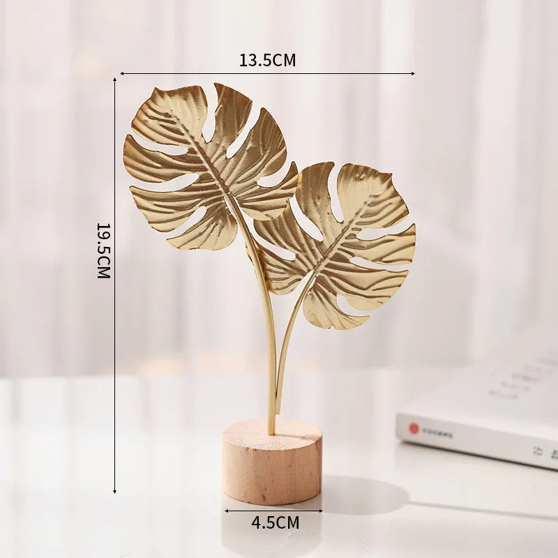 Golden Ginkgo Leaf Feather Metal Model - Image 8