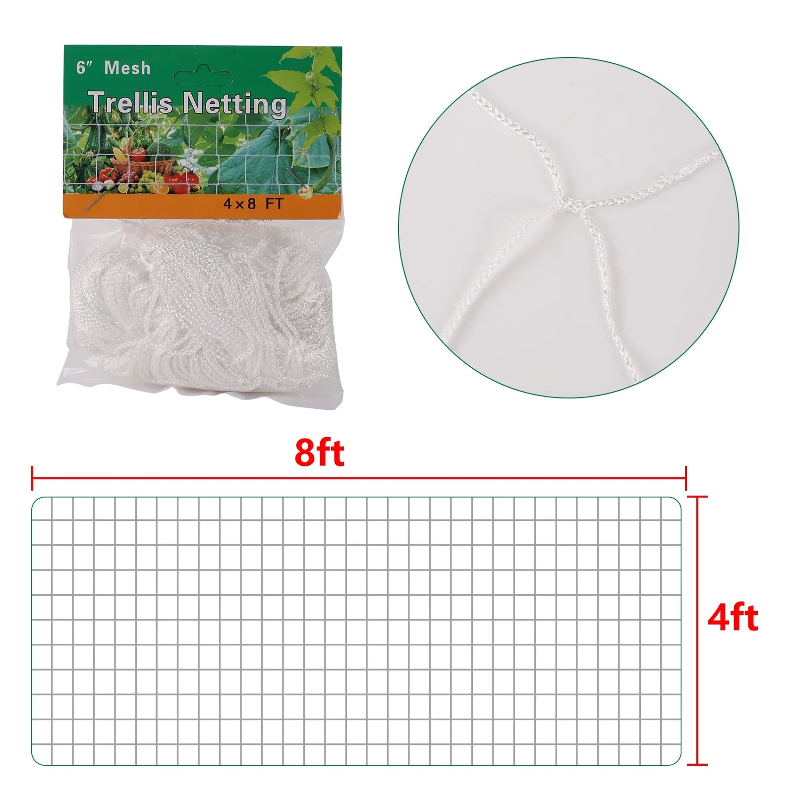 Heavy-Duty White Plant Trellis Netting – Multi-Use Polyester Support for Climbing Vines & Hydroponic Gardening - Image 7