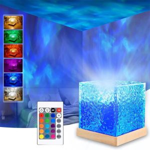 Ocean Wave Projector Light – 16-Color Aurora Glow Lamp for Home, Office & Decor