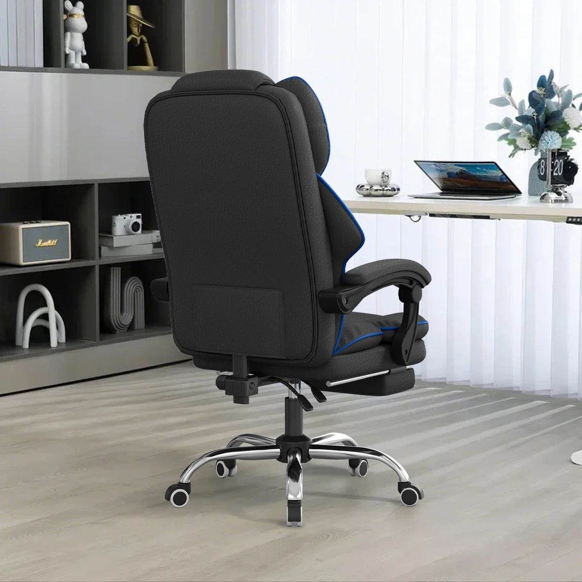 Executive Office Chair – High Back Leather Desk Chair with Footrest & Ergonomic Swivel Design - Image 6