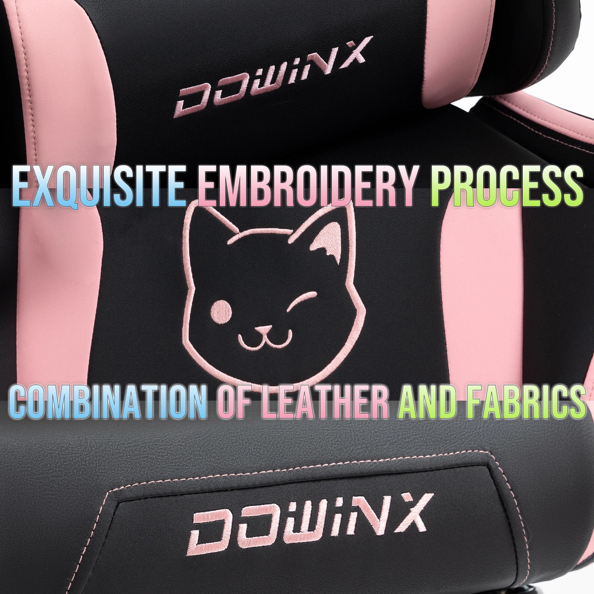 Dowinx Gaming Chair – Cute Cat Ears Design with Massage Lumbar Support - Image 4