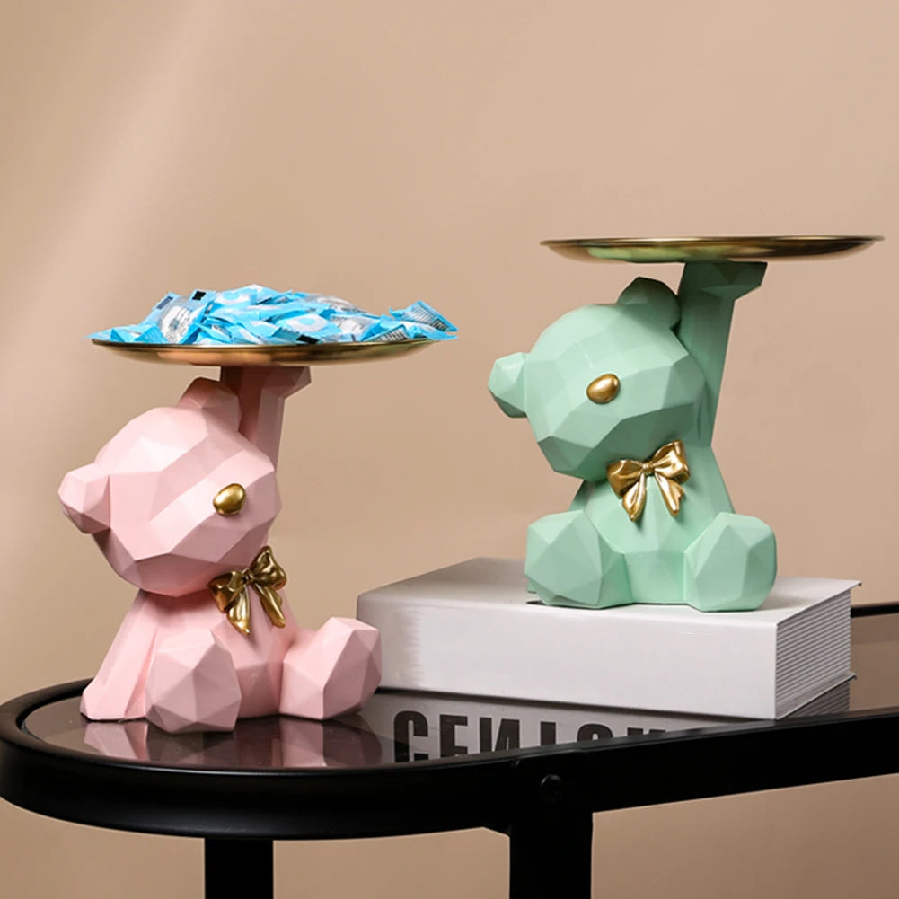 Geometric Bear Resin Sculpture - Image 2